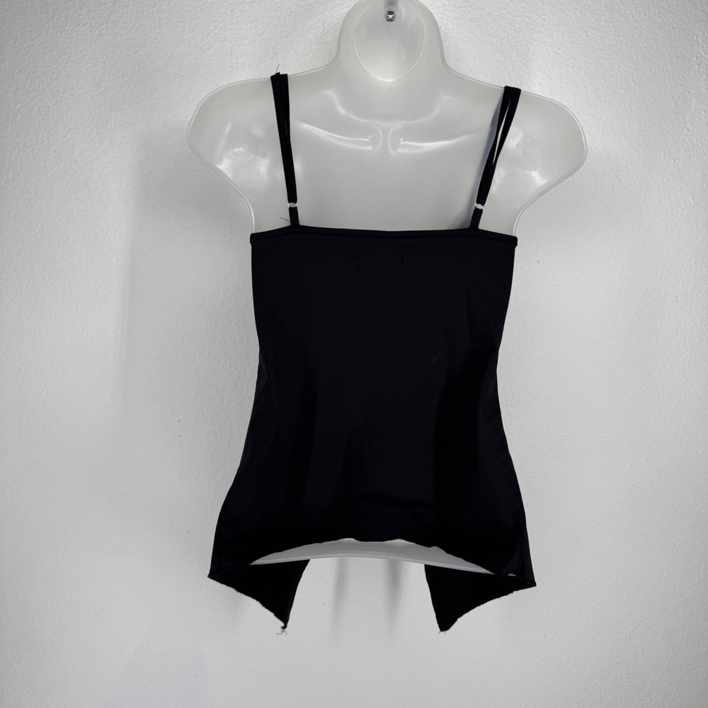 Edikted Black Lace Trim Flyaway Cami Top Handkerchief Hem Small Y2K Pink Bow - Picture 2 of 7